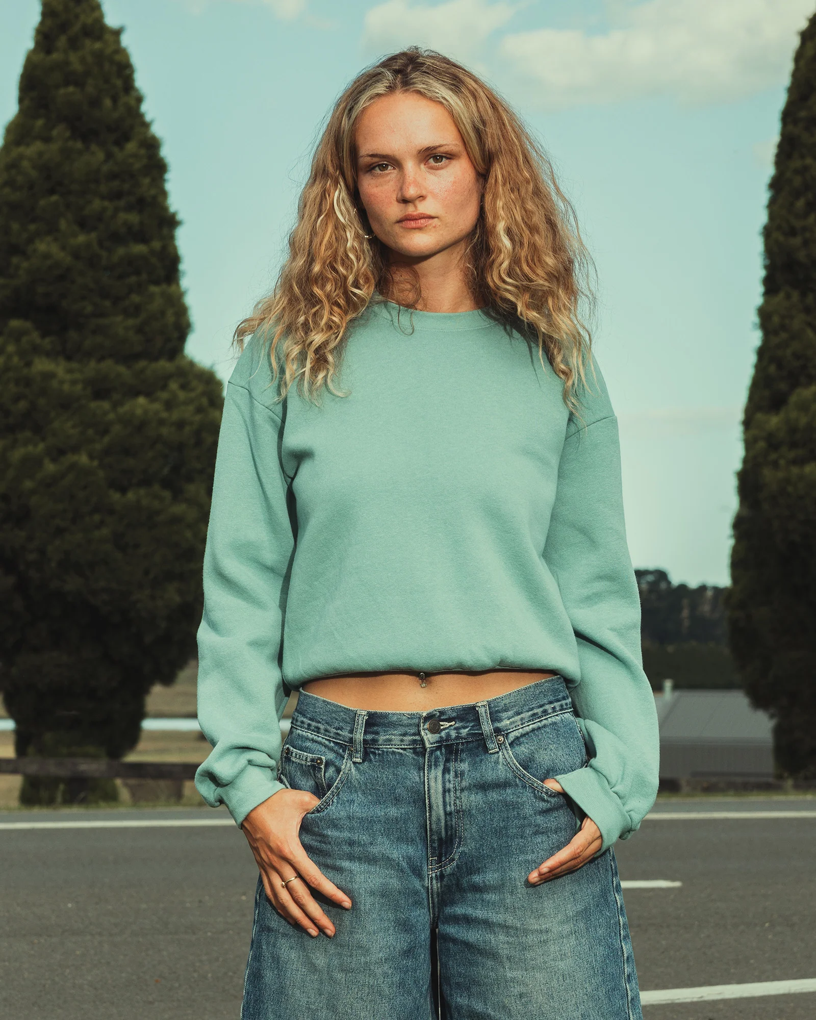 Women’s Cropped Crewneck Sweatshirt - Image 39