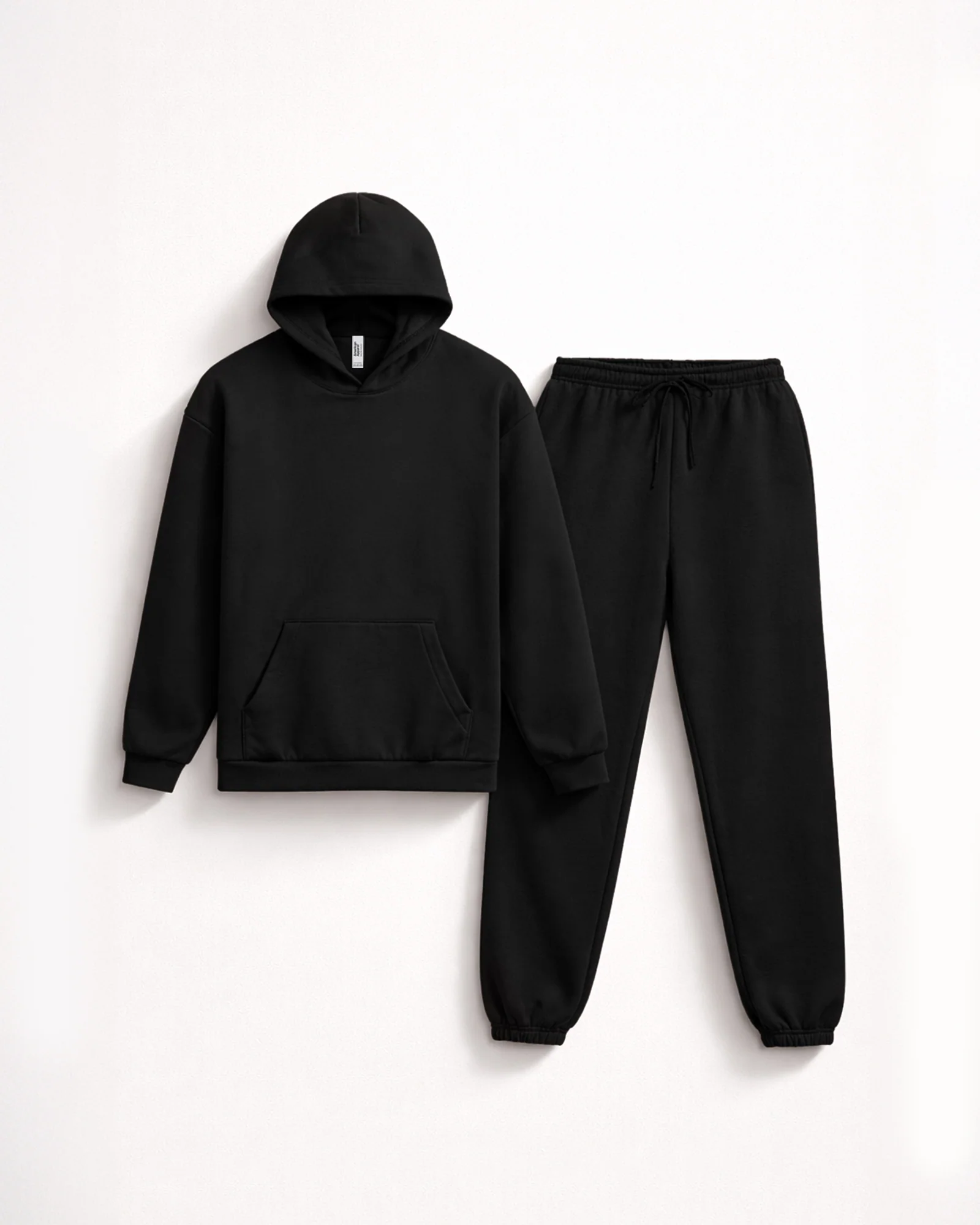 Pullover Hoodie Tracksuit - Black