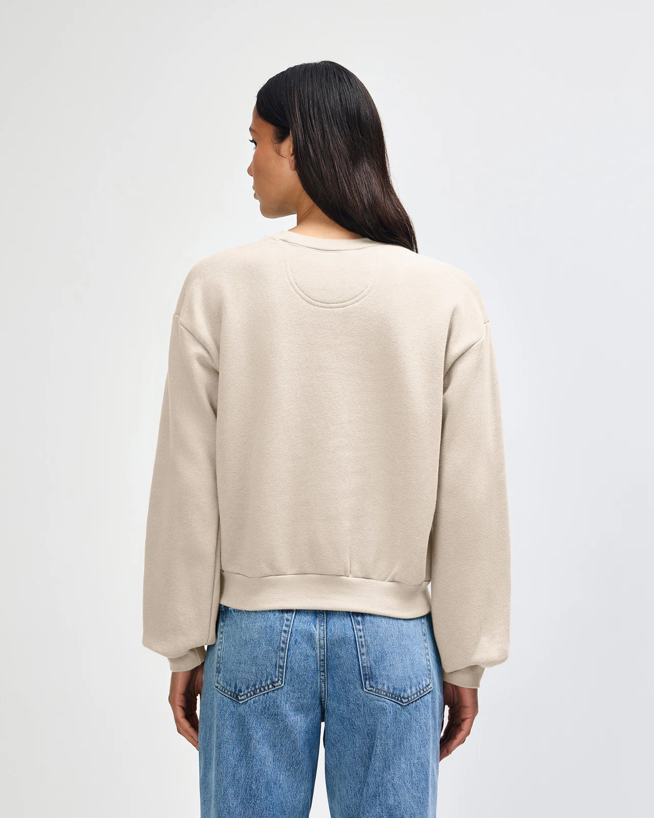 Women's Crop Sweatshirt Tracksuit - Bone - Image 4