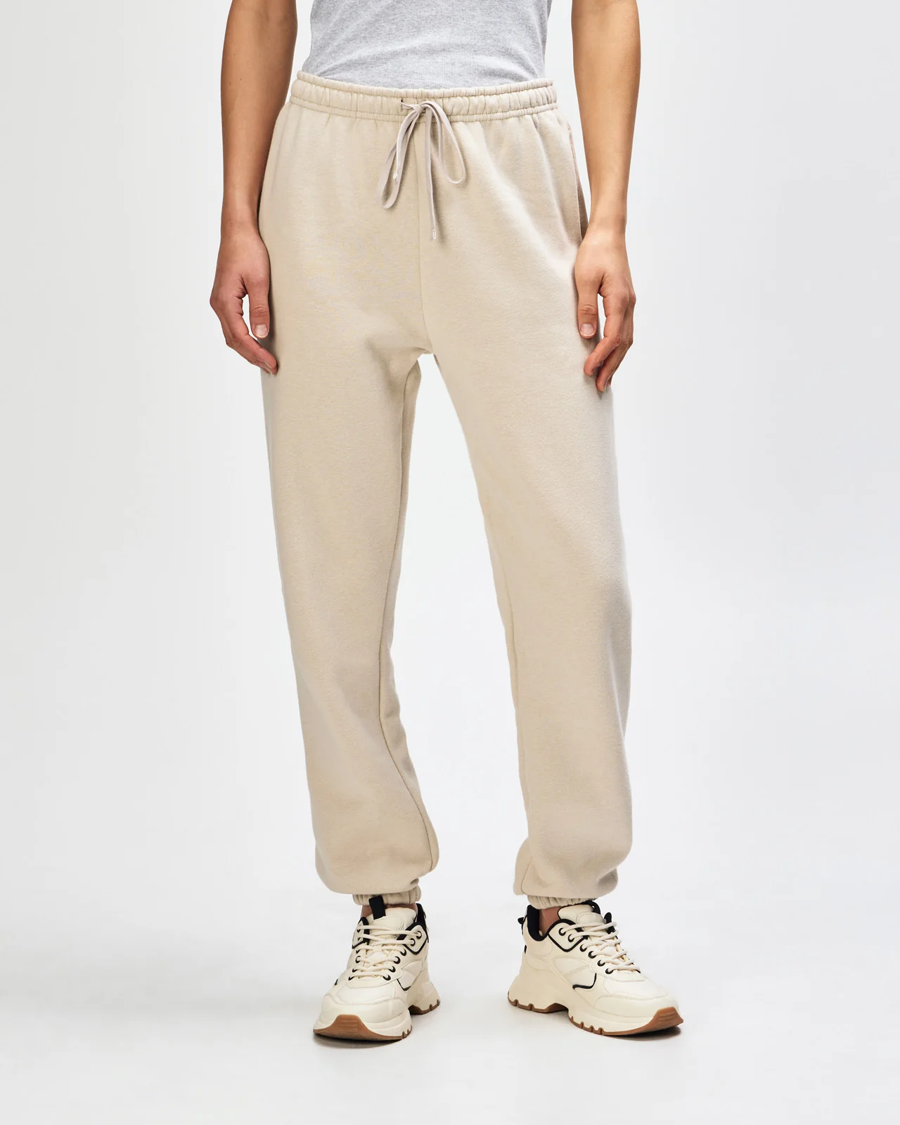 Women's Crop Sweatshirt Tracksuit - Bone - Image 7