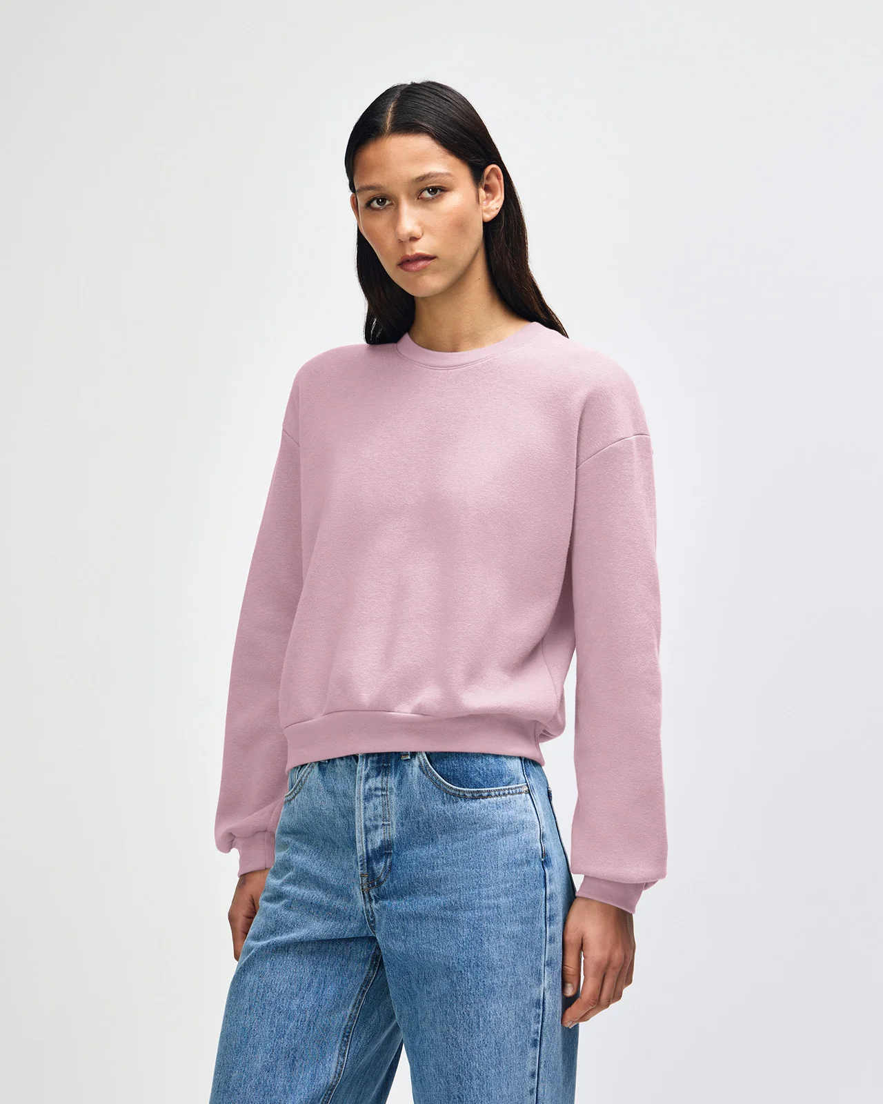 Women's Crop Sweatshirt Tracksuit - Blush - Image 3