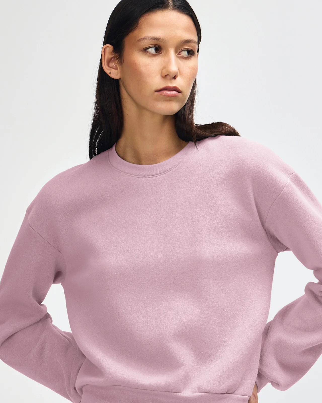 Women's Crop Sweatshirt Tracksuit - Blush - Image 6