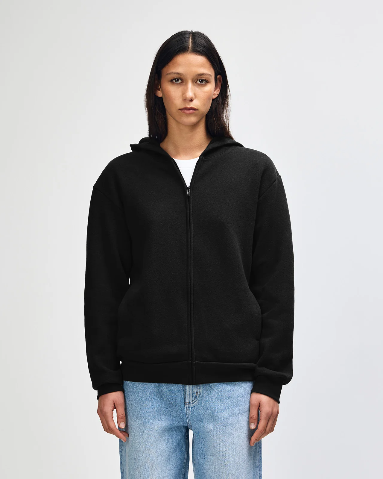 Zip-Up Hoodie Tracksuit - Black - Image 3