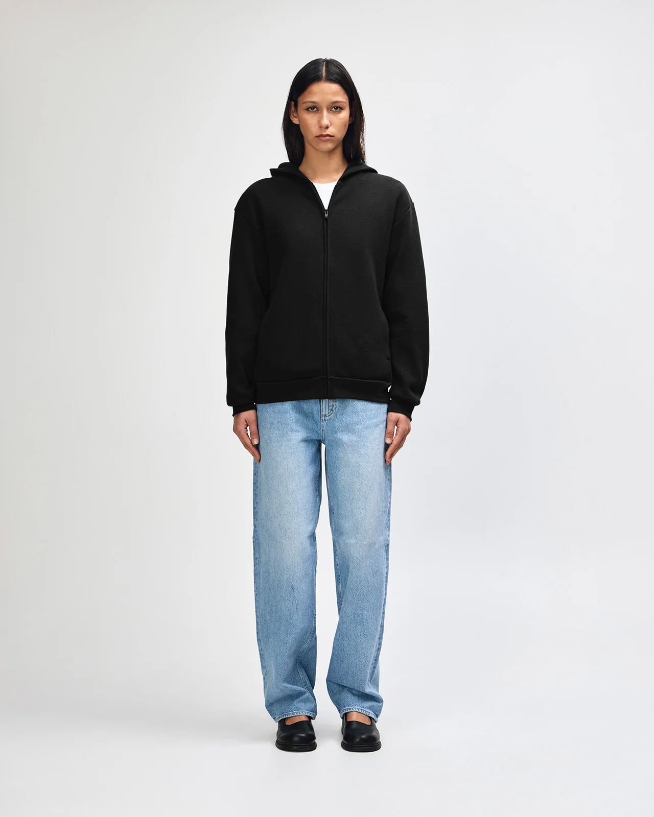 Zip-Up Hoodie Tracksuit - Black - Image 4