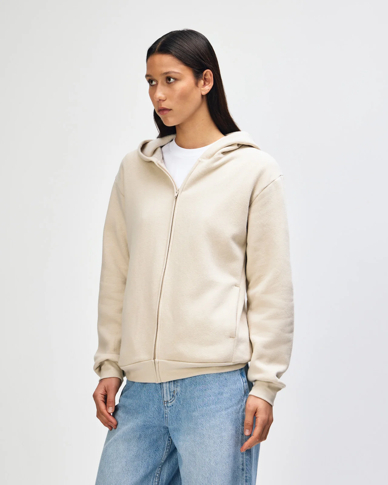 Zip-Up Hoodie Tracksuit - Bone - Image 5