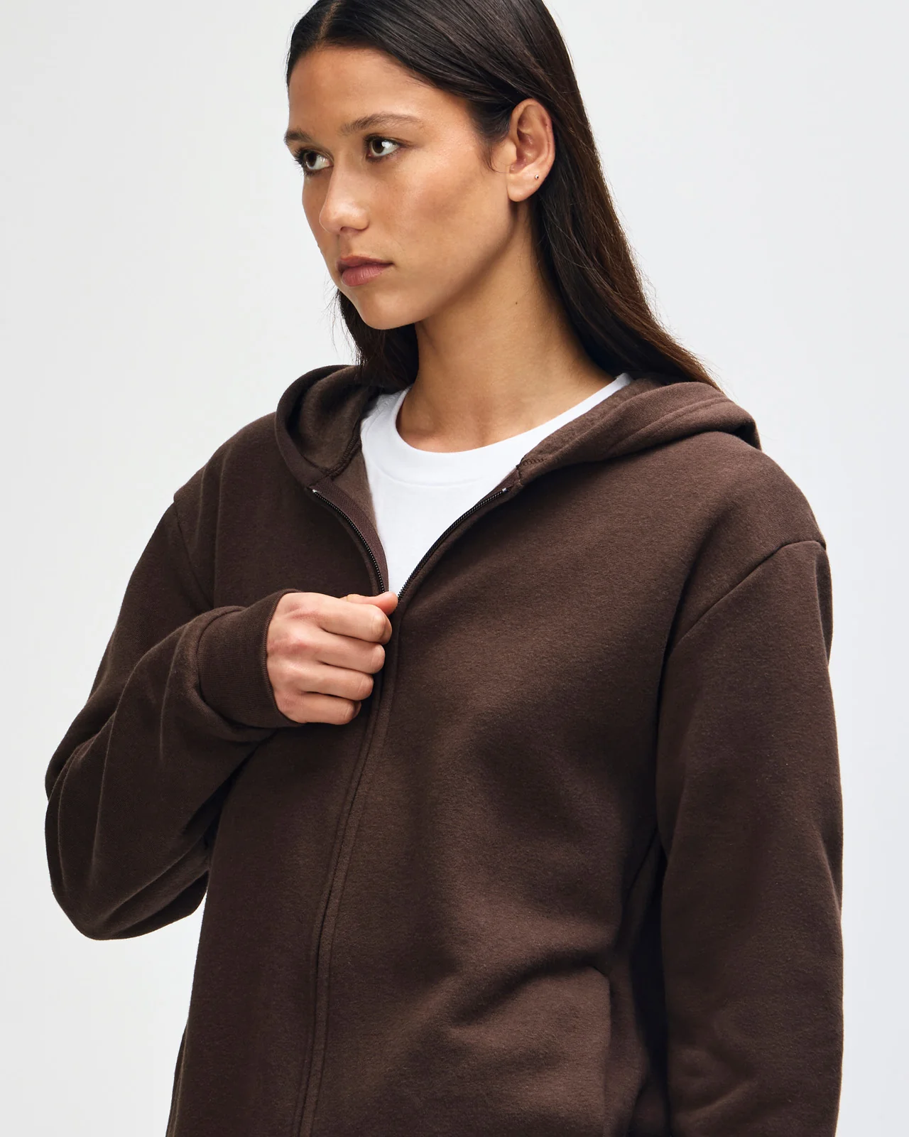 Zip-Up Hoodie Tracksuit - Brown - Image 3