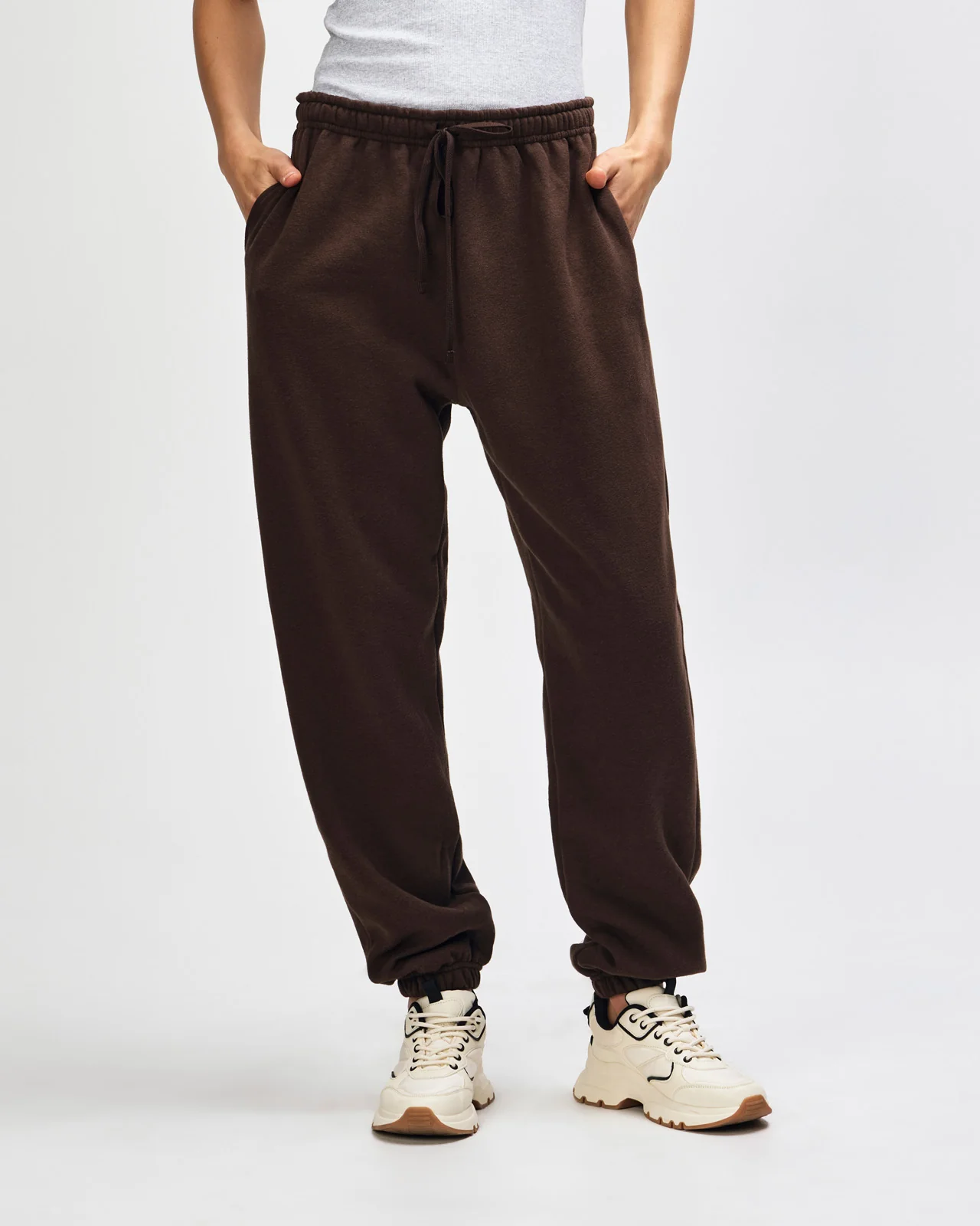 Zip-Up Hoodie Tracksuit - Brown - Image 7